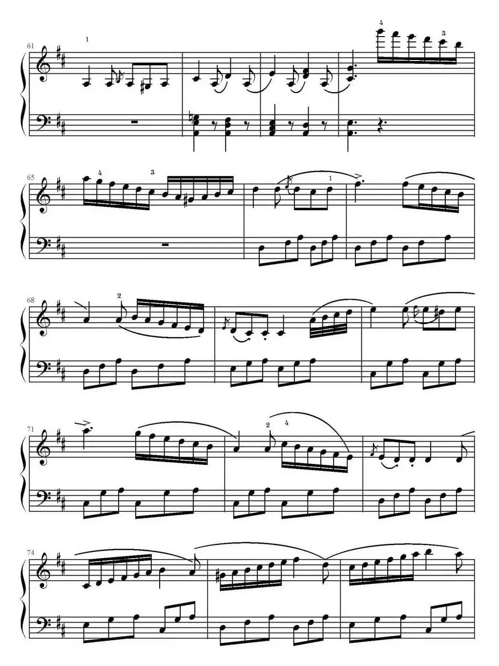 D大调小奏鸣曲第二乐章 Op.55，No.5