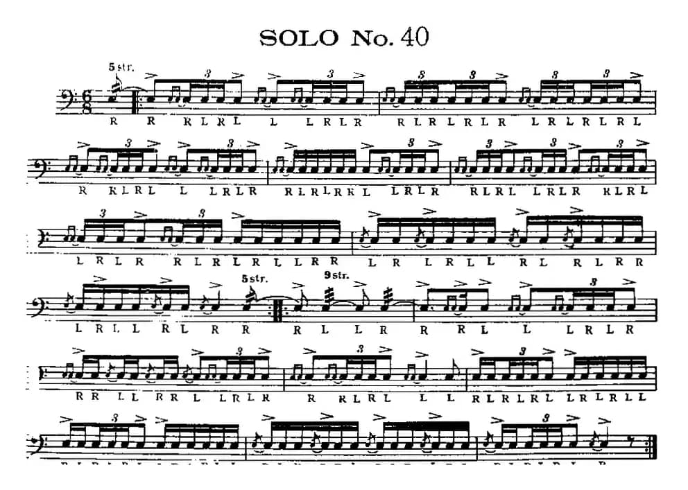 美国军鼓 SOLO No.36-40（爵士鼓谱）