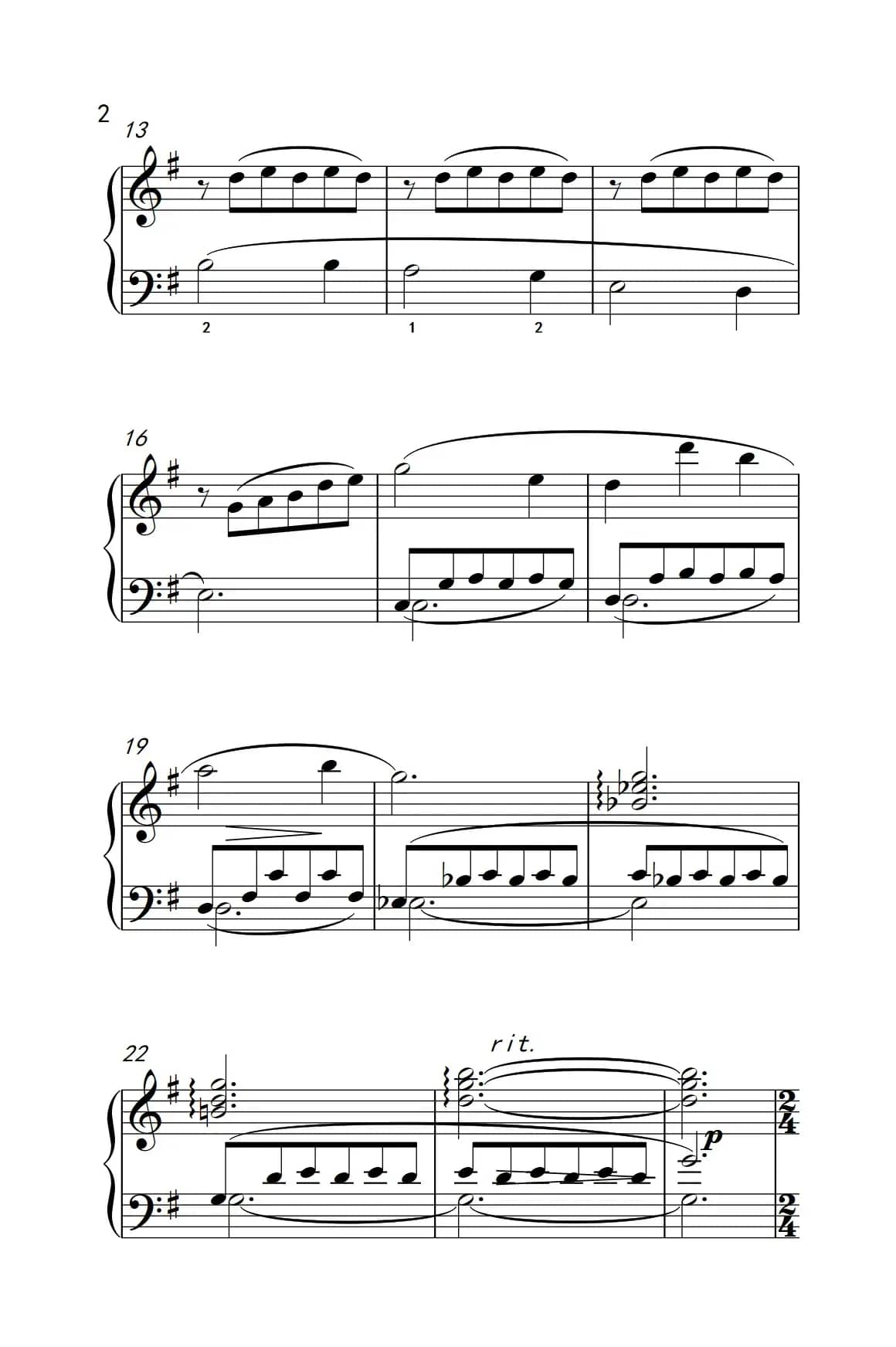 云中旅行（约翰·汤普森 成人钢琴教程 第二册）