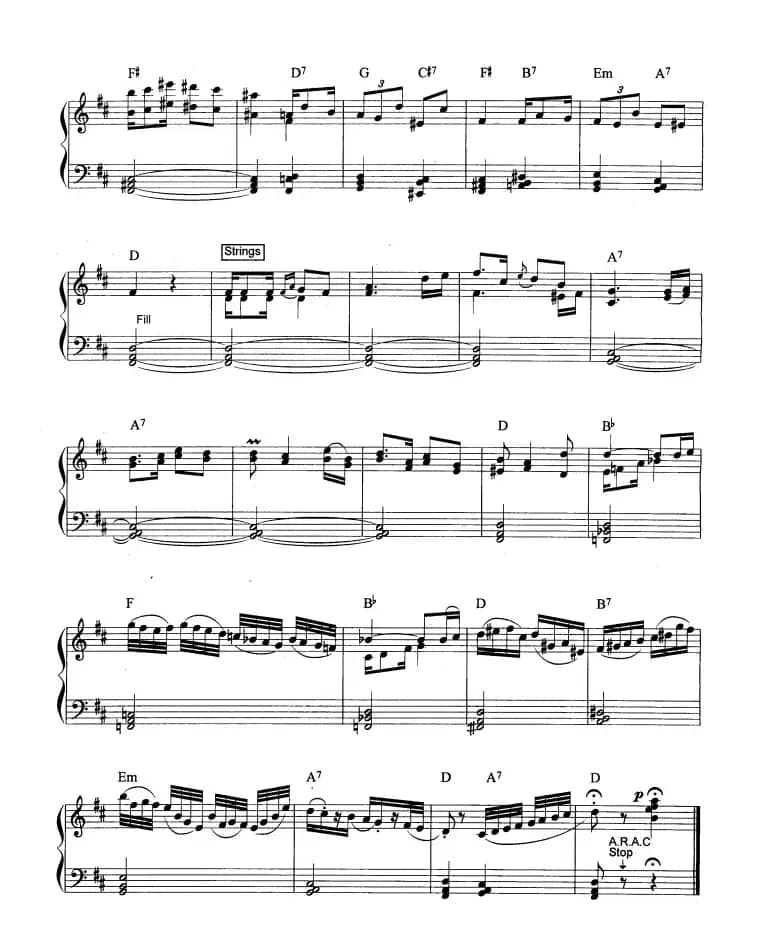 D大调探戈舞曲（爵士乐谱）