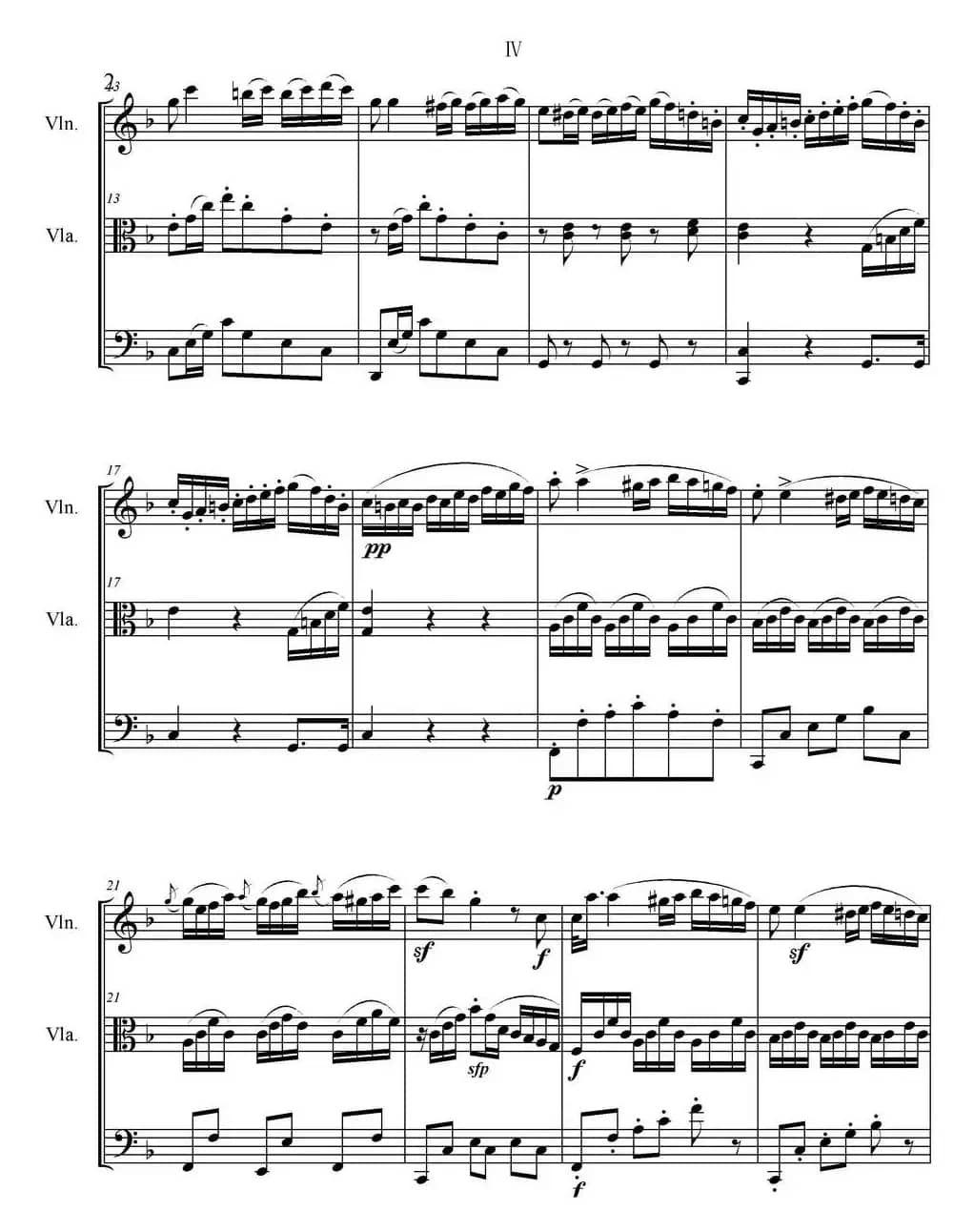 Serenate（String Trio）（D大调弦乐三重奏Op.8,IV）