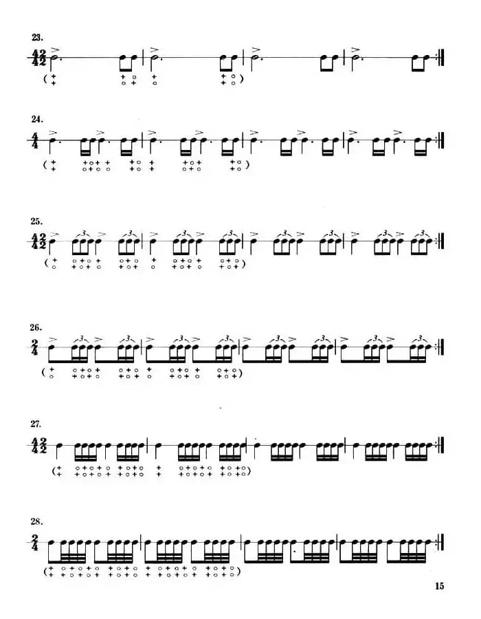 小军鼓节奏练习28条