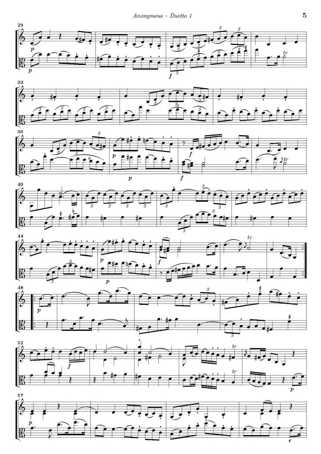 Duetto 1（小提琴+中提琴）