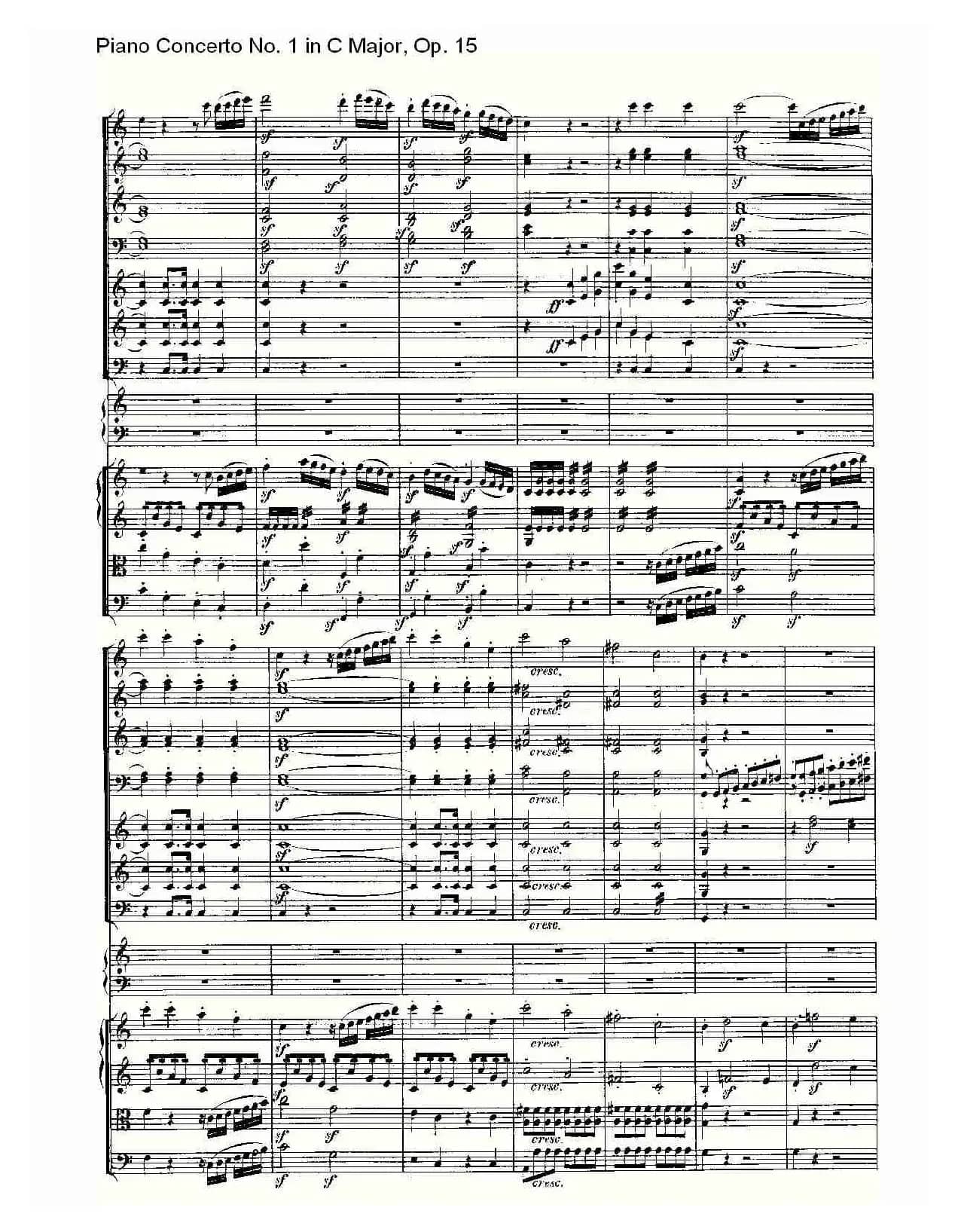 C大调钢琴第一协奏曲 Op.15 第一乐章