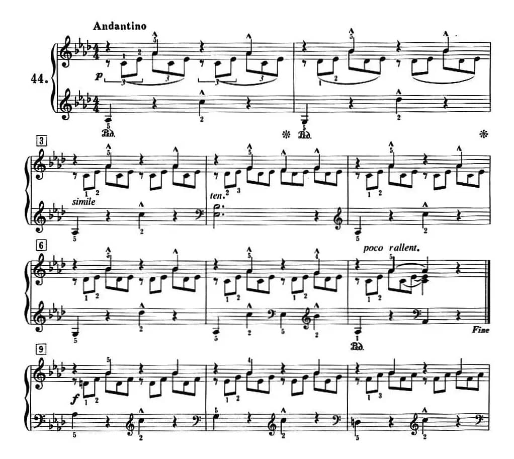 50首莱蒙钢琴练习曲 作品37（NO.44）