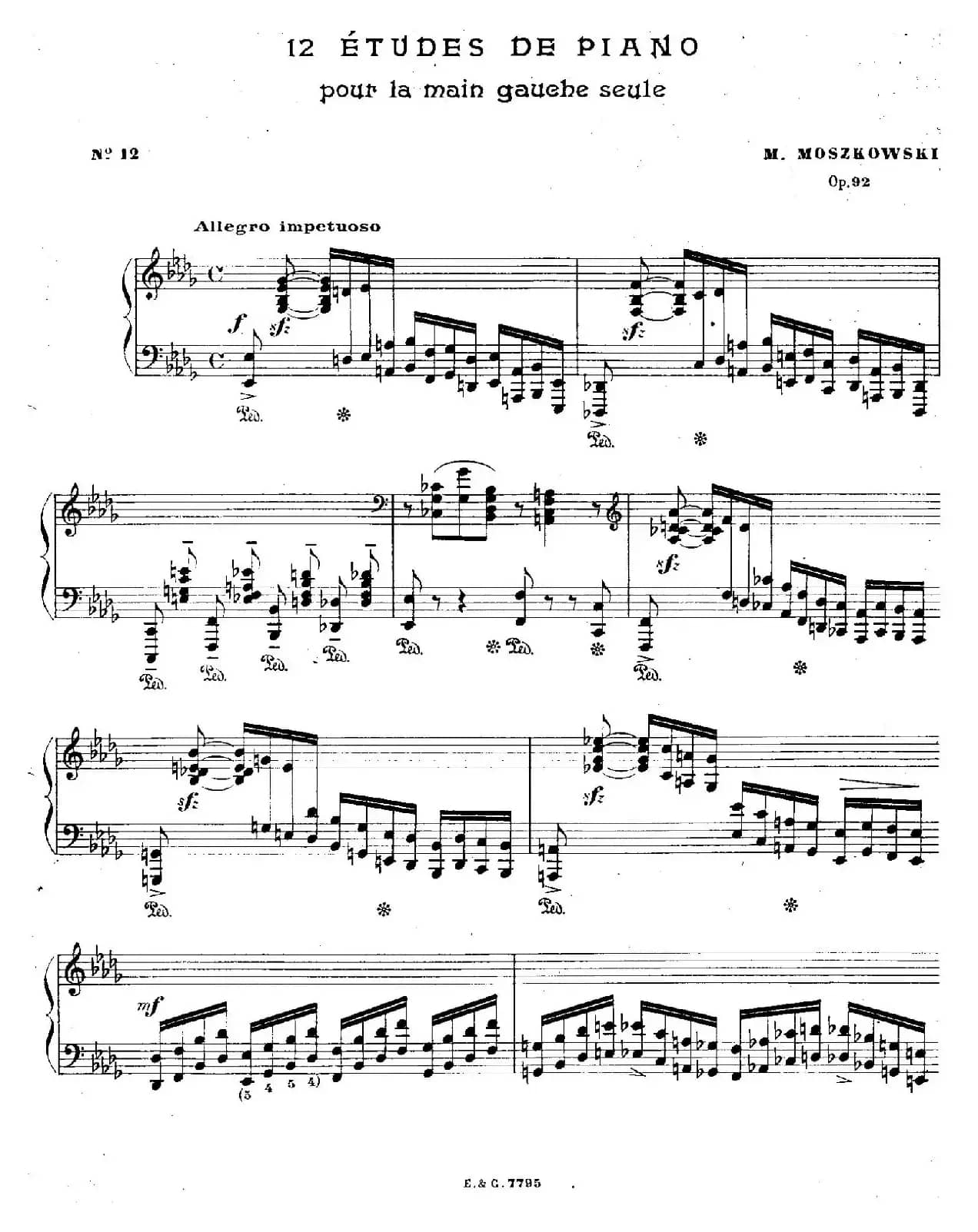12 Etudes For The Left Hand Op.92 No.12（12首为左手而作的钢琴练习曲）