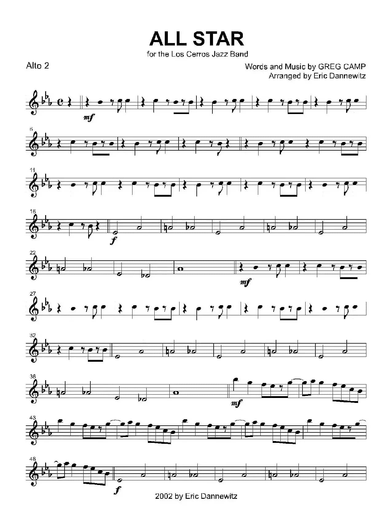 ALL STAR（2支中音萨克斯分谱）