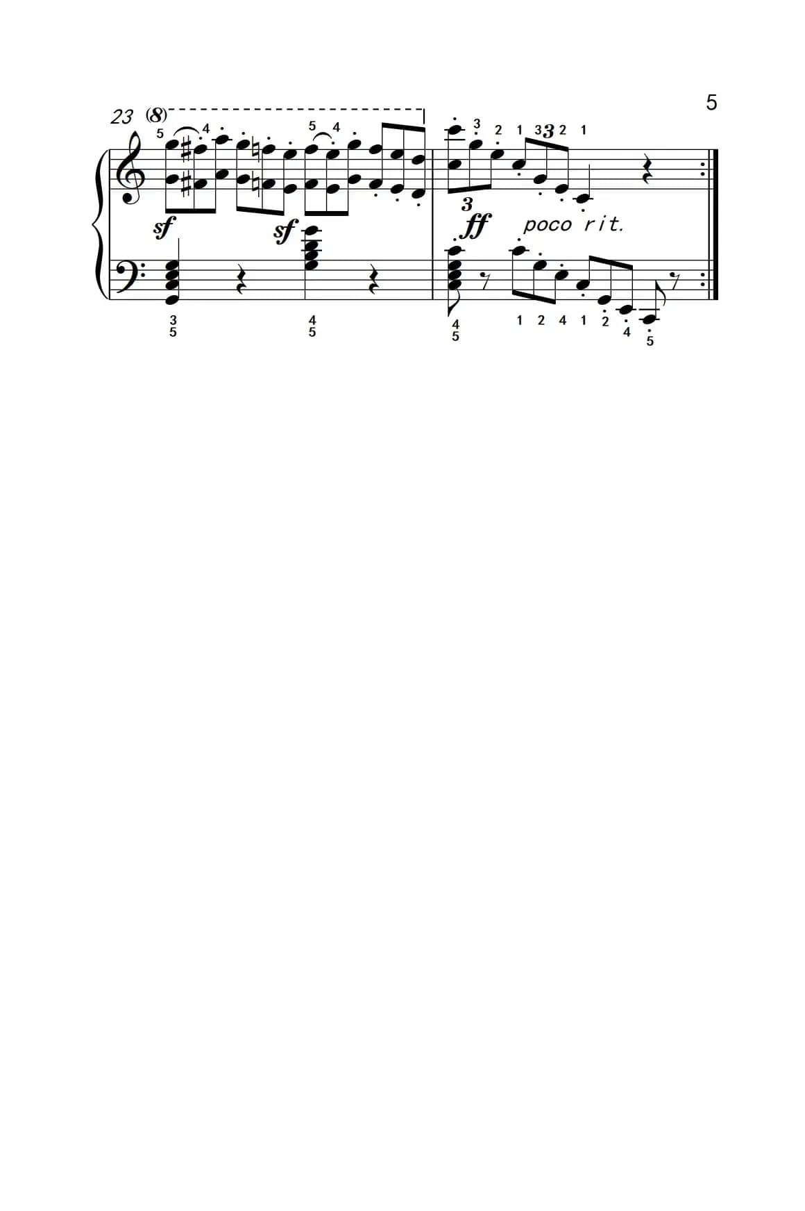 车尔尼钢琴八度练习曲 553（1）