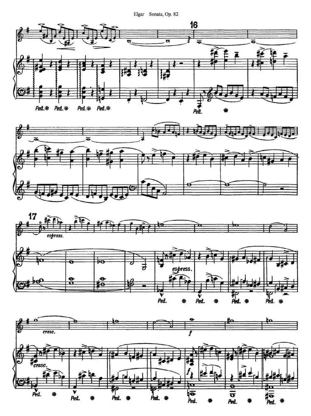Violin Sonata Op.82（小提琴+钢琴伴奏）