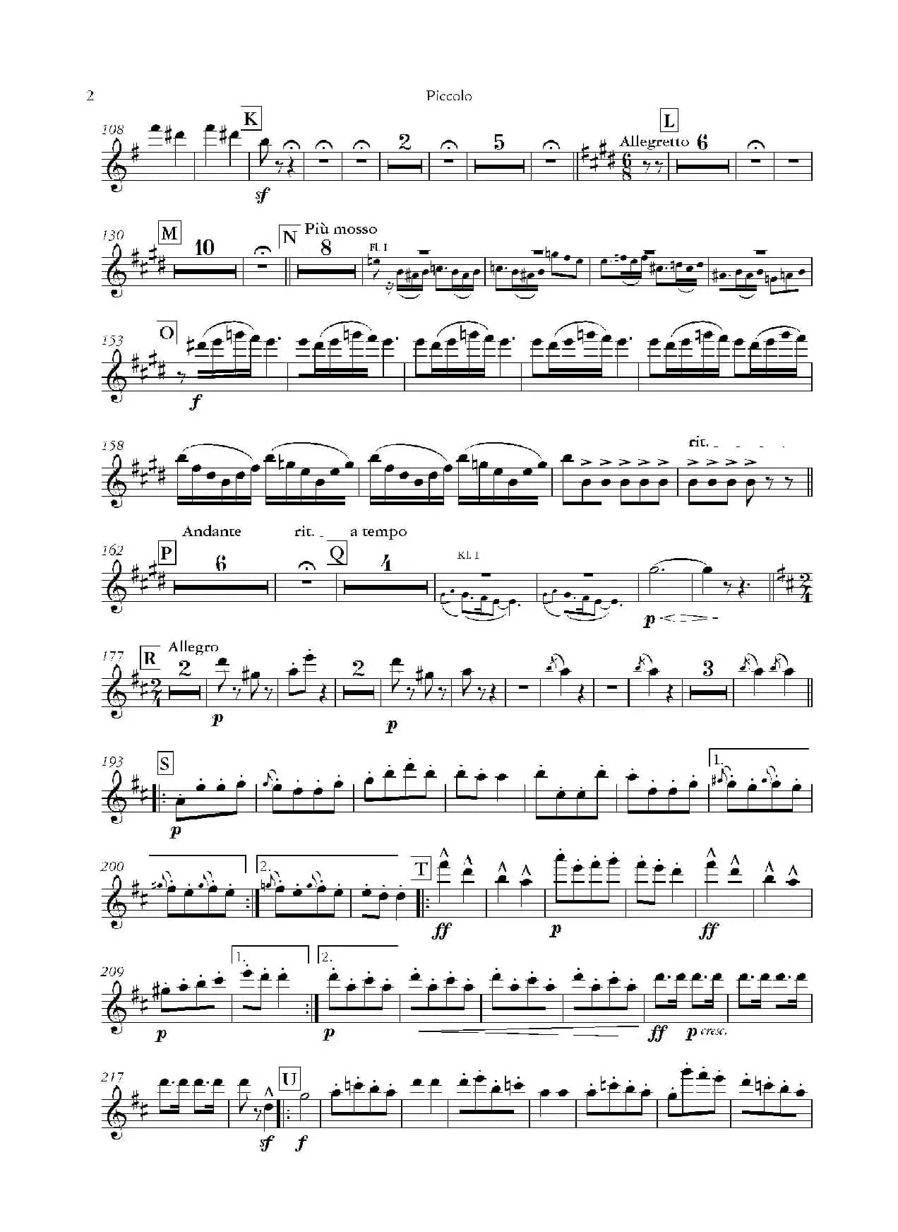 天堂与地狱序曲（管弦乐长笛分谱）