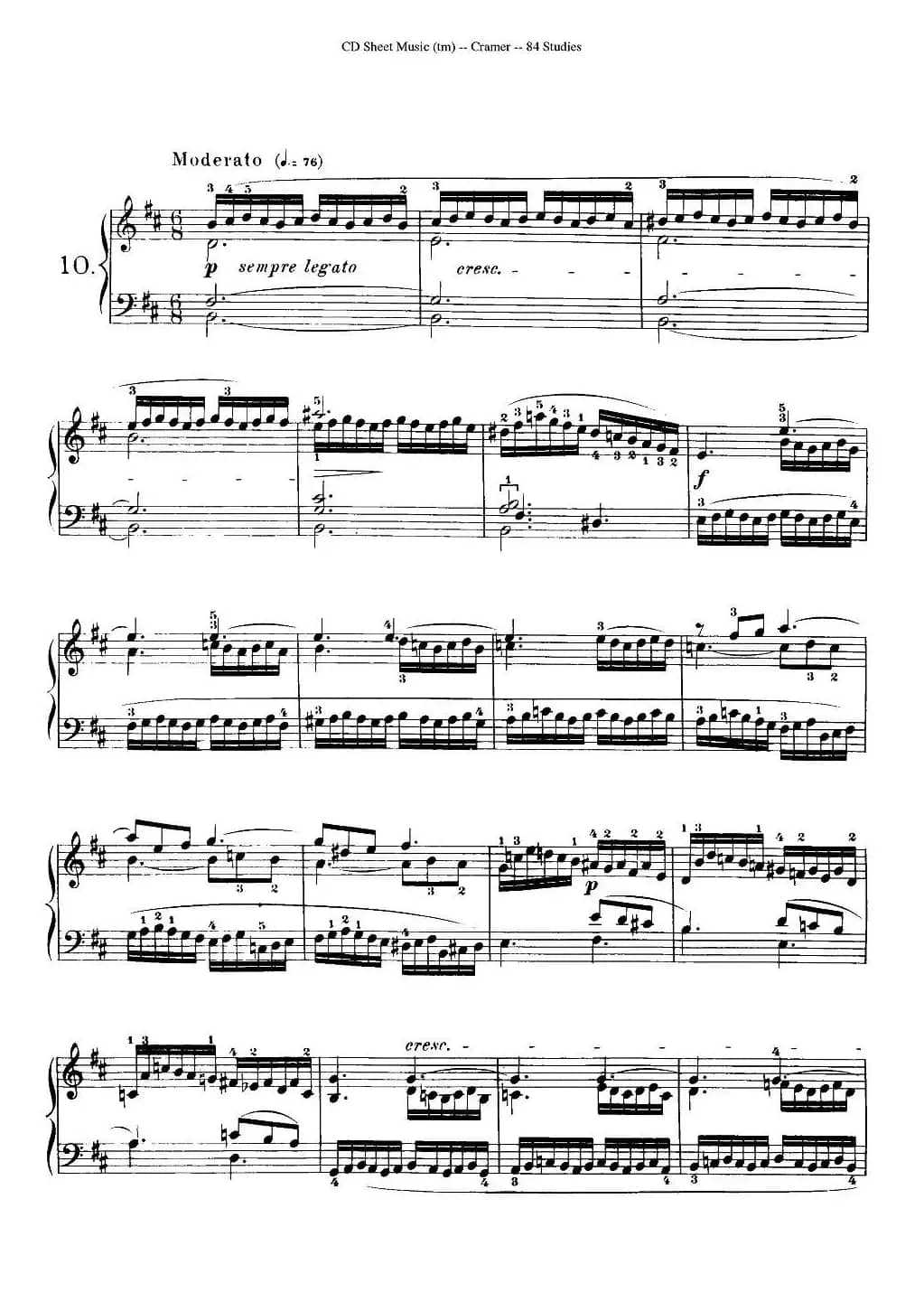 Cramer - 84 exercices（6—10）（克拉莫84首钢琴练习曲）