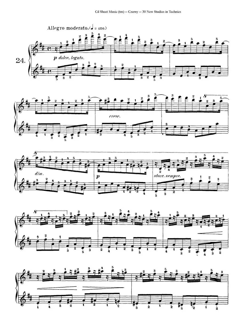 Czerny - 30 New Studies - 24（车尔尼Op849 - 30首练习曲）