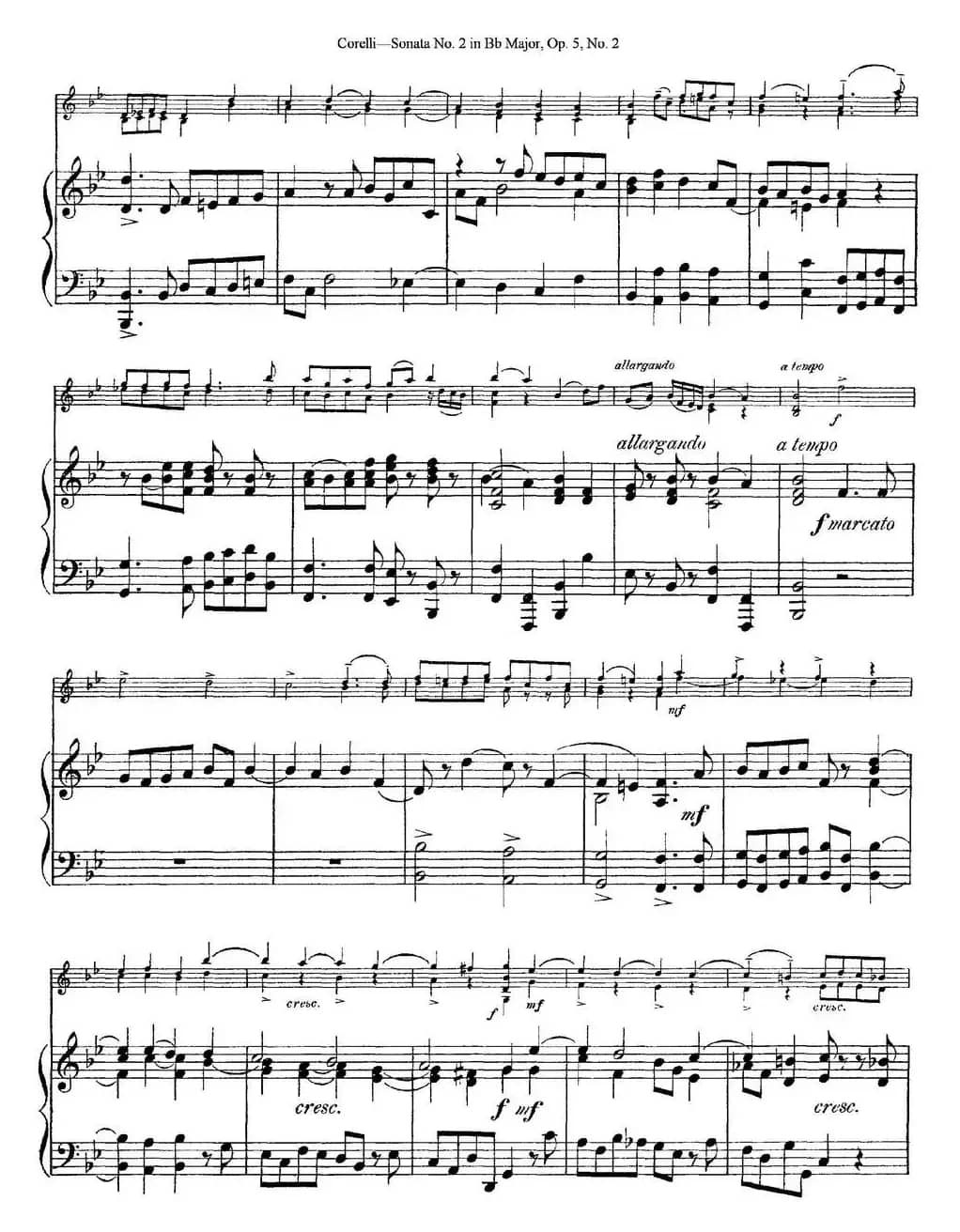 Sonata No.2 in Bb MajorOp.5 No.2（小提琴+钢琴伴奏）