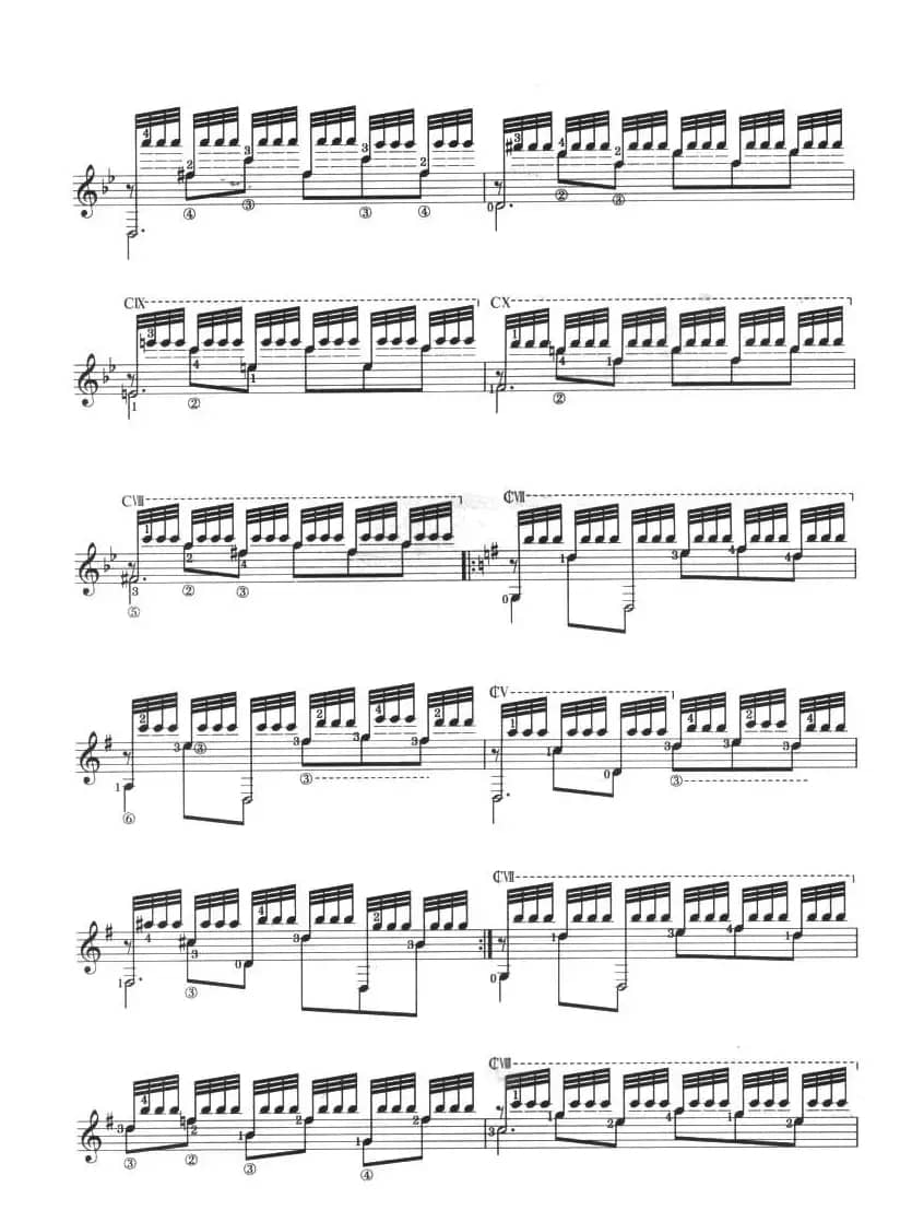 古典吉他考级十级外国乐曲A组（1、梦中的森林）