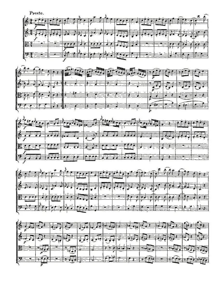 Quartet No. 4 in C Major, K. 157（C大调第四弦乐四重奏）