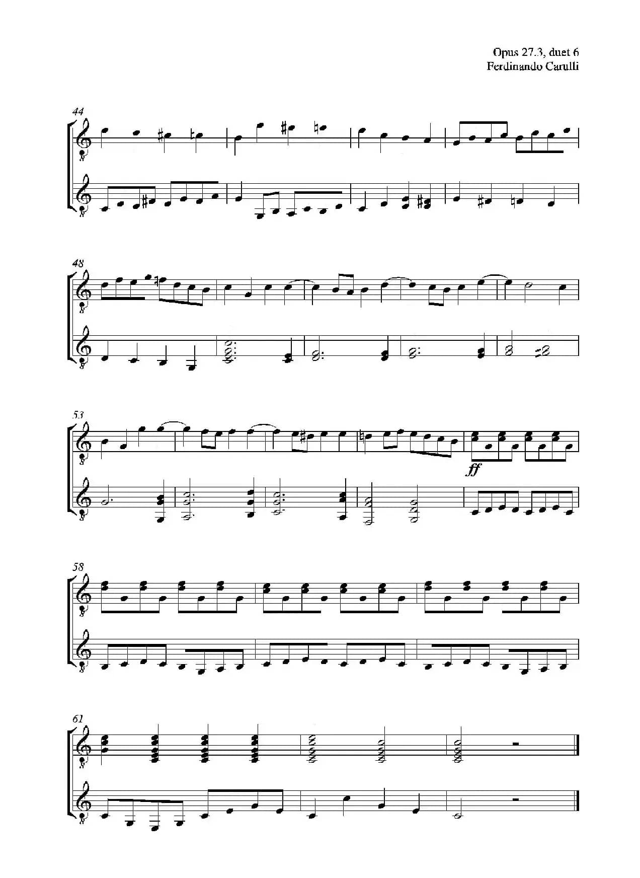 Metodo Completo Op.27-3（古典吉他二重奏练习·6）