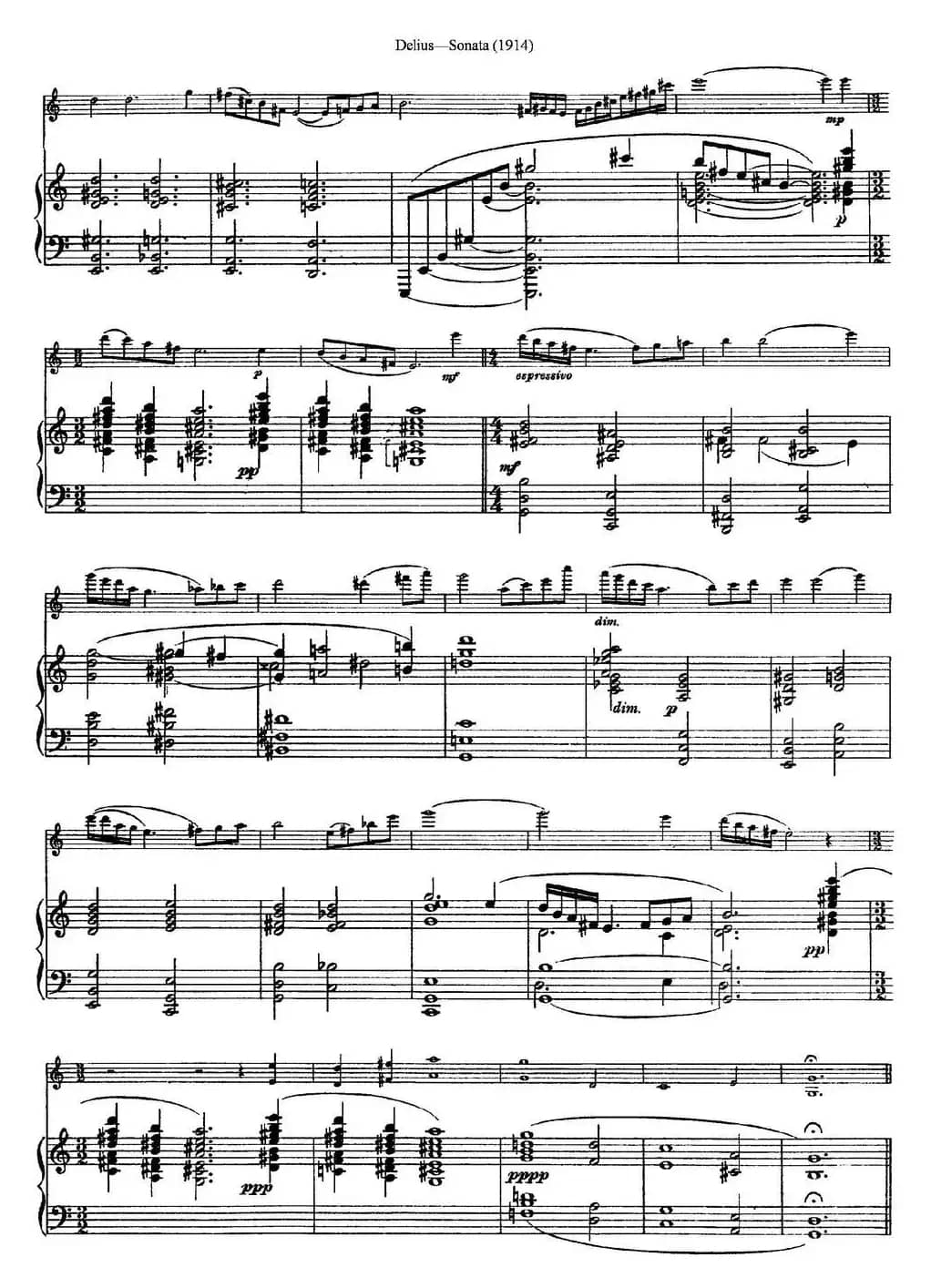 Delius Sonata（小提琴+钢琴伴奏）