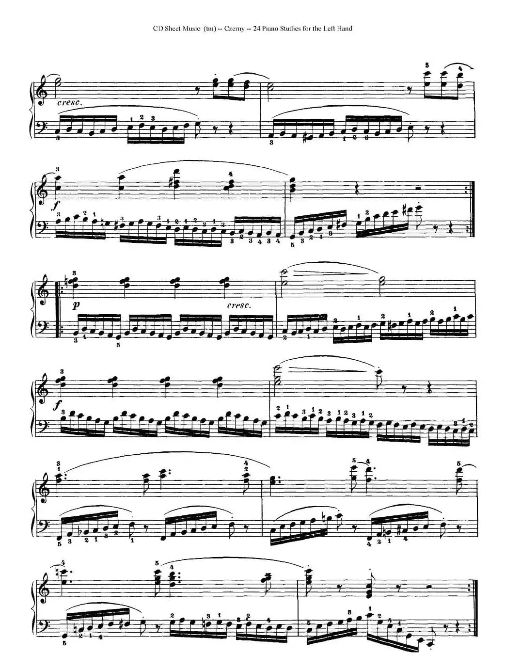 Czerny - 24 Piano Studie（1—7）（车尔尼 - 24首钢琴练习曲）