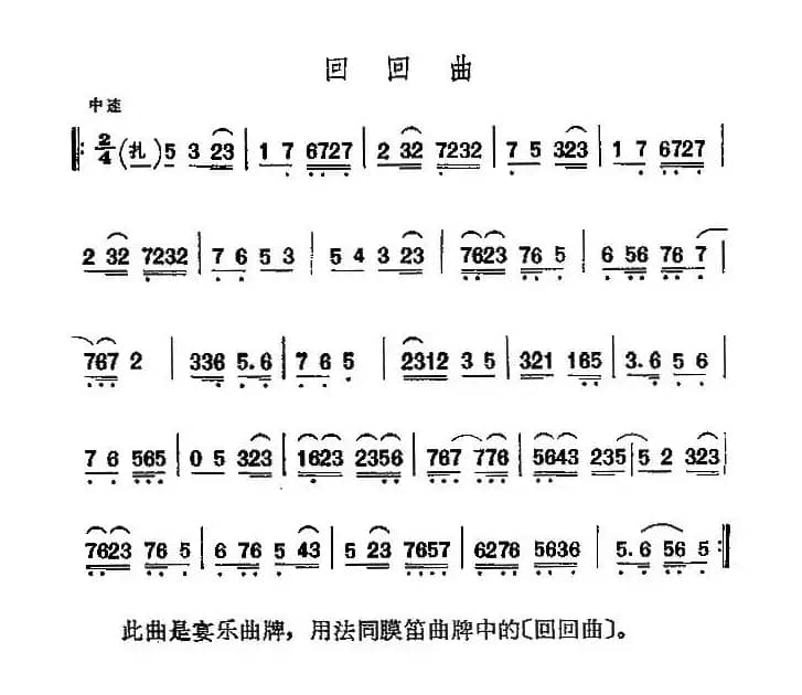 京剧二黄曲牌：回回曲