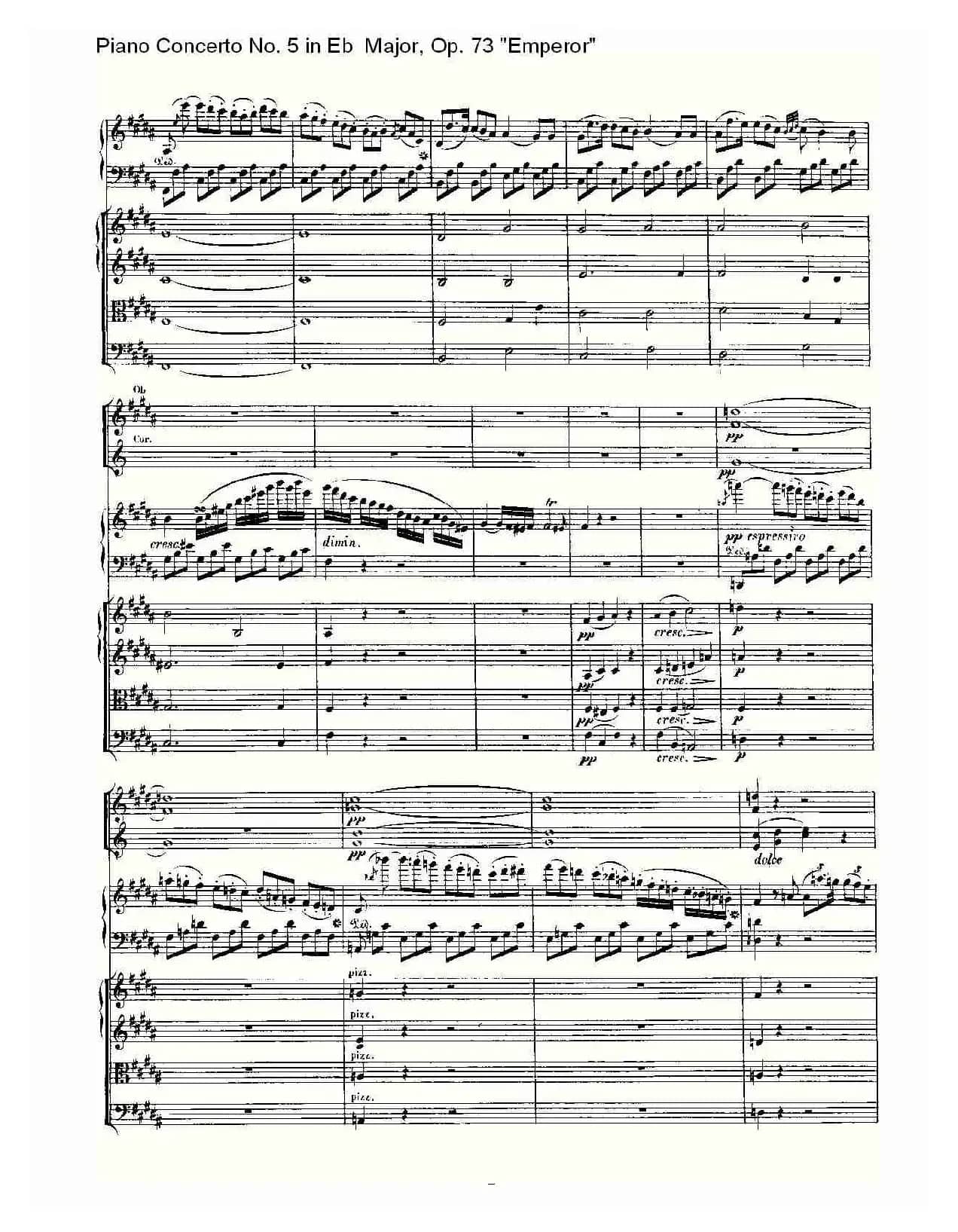 Eb大调钢琴第五协奏曲 Op.73“皇帝” 第二乐章