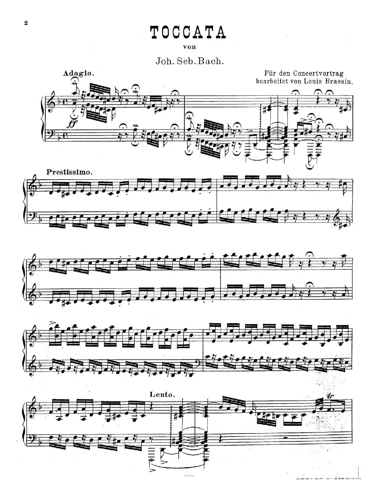 d小调托卡塔与赋格（BWV 565·布拉辛改编钢琴独奏版）