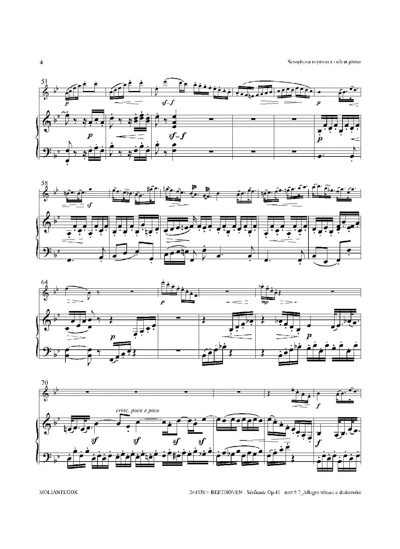 小夜曲 Op.41（高音萨克斯+钢琴伴奏）