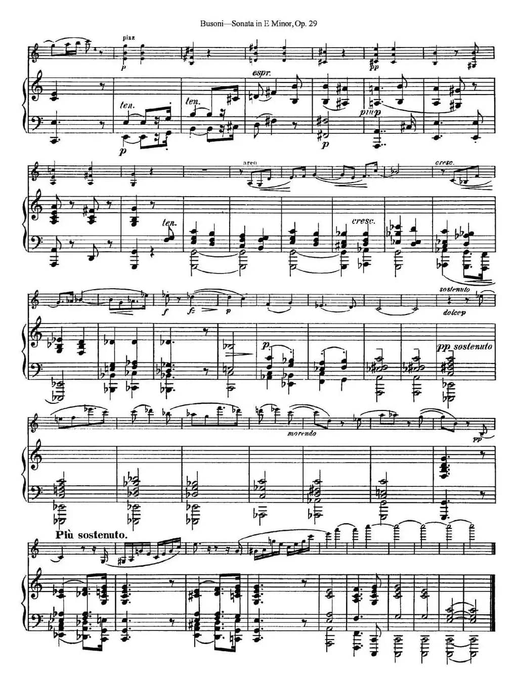 Violin Sonata No.1 in E Minor Op.29（小提琴+钢琴伴奏）