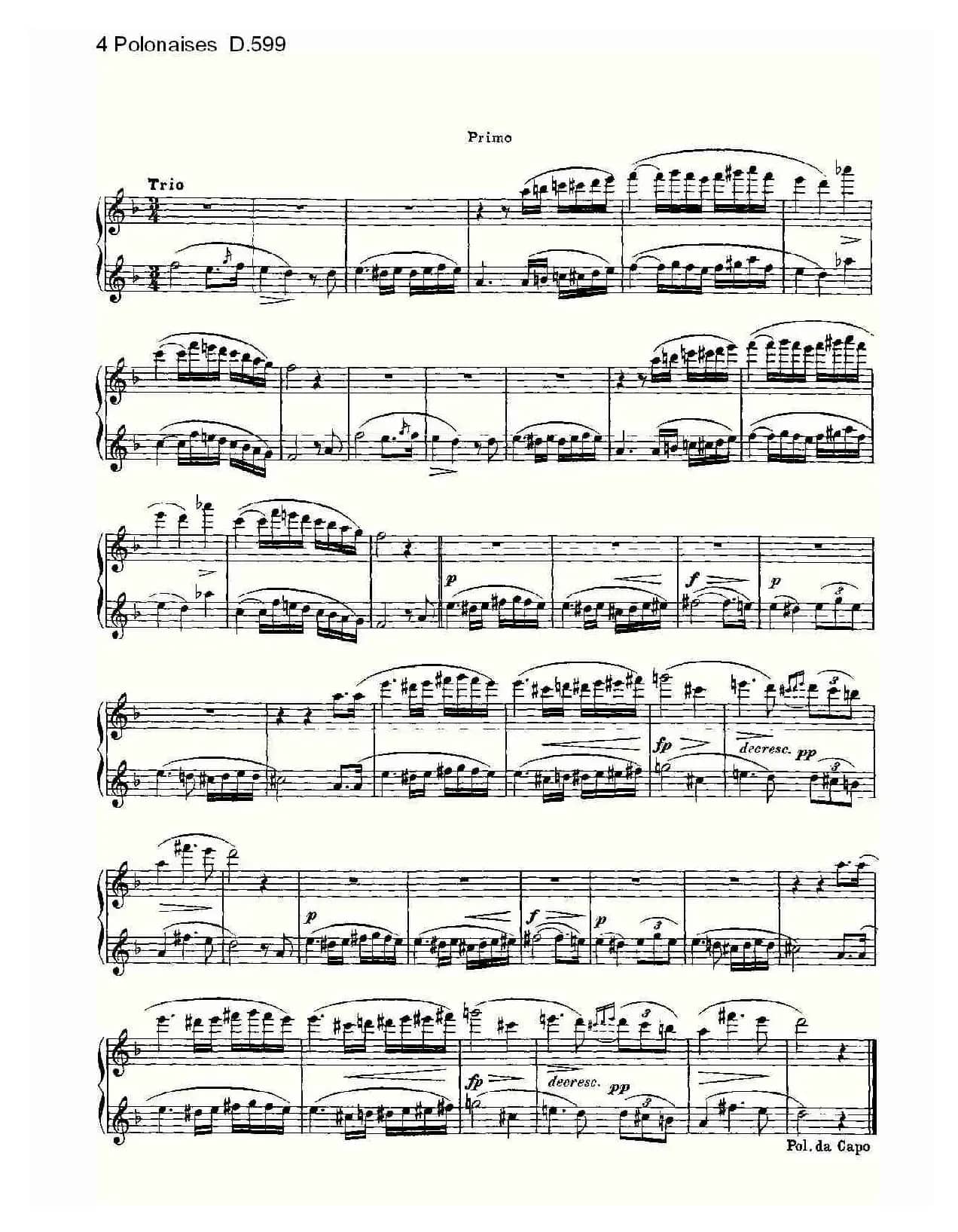 4 Polonaises D.599（４波罗乃兹舞曲 D.599）