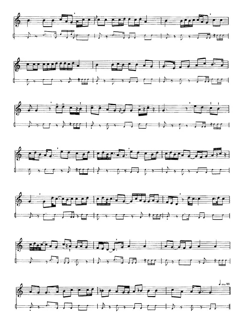 十二木卡姆：Ⅴ 潘吉尕木卡姆 245——254（主旋律谱）