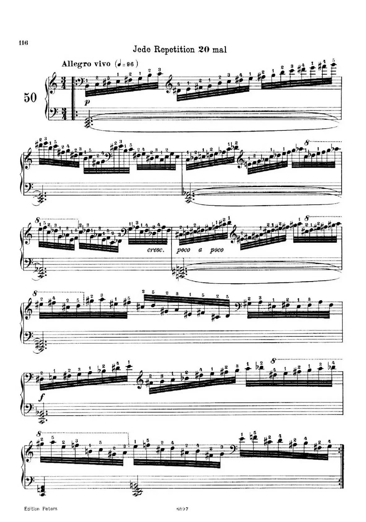 School of the Virtuoso Op.365（60首钢琴高级练习曲·50）