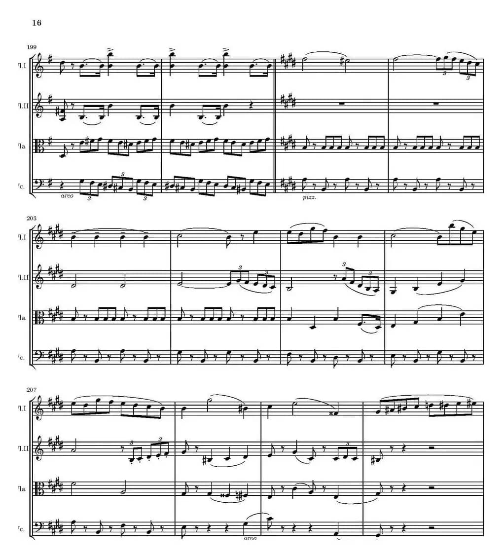 String Quartet nr.18 in E minor（E小调弦乐四重奏、P16-30）