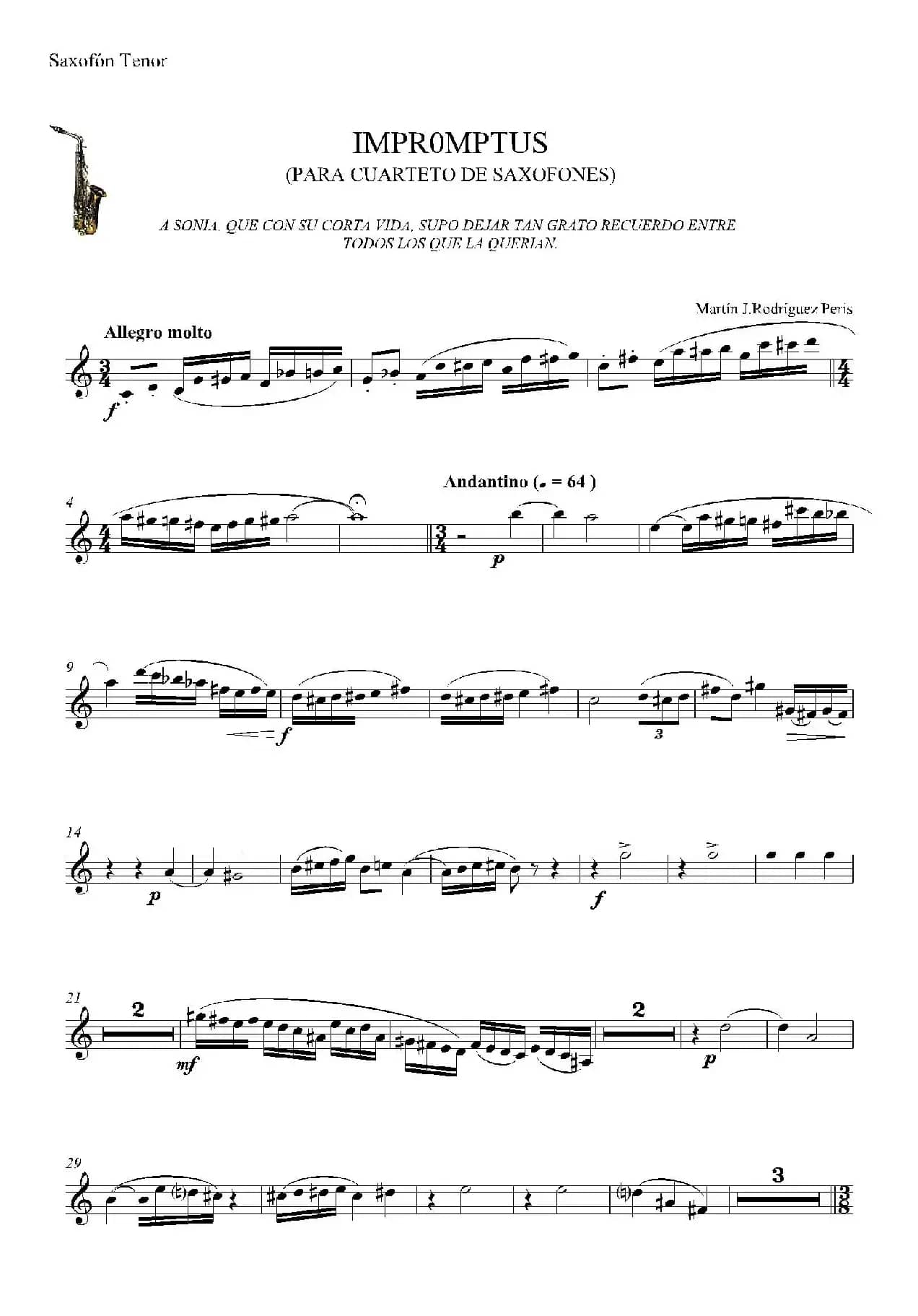 IMPROMTUS（次中音萨克斯分谱）