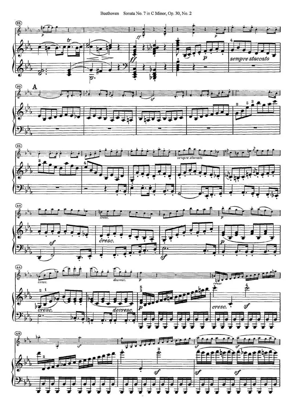 Violin Sonata No.7 in C Minor Op.30 No.2（小提琴+钢琴伴奏）