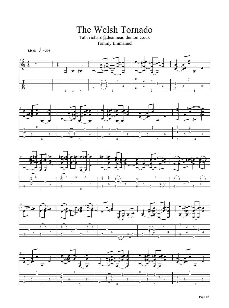 tommy emmanuel：the welsh tornado（指弹吉它）