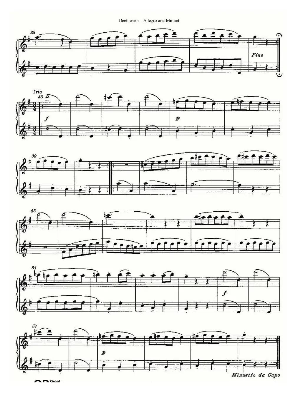 Allegro and Minuet（快板及小步舞曲）