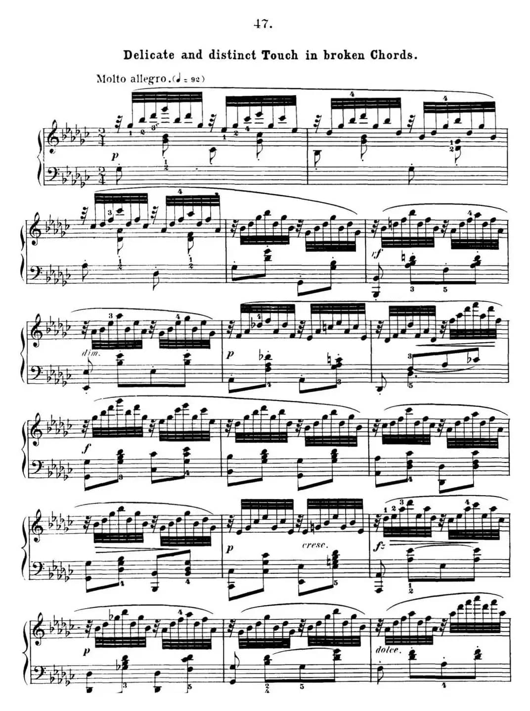 50首车尔尼Op.740钢琴手指灵巧技术练习曲（NO.47）