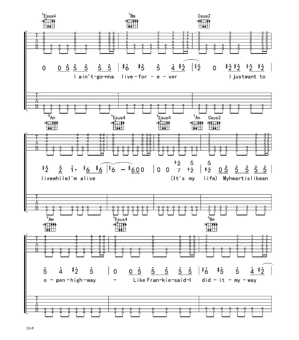 It's my life（电吉他 双吉他版）