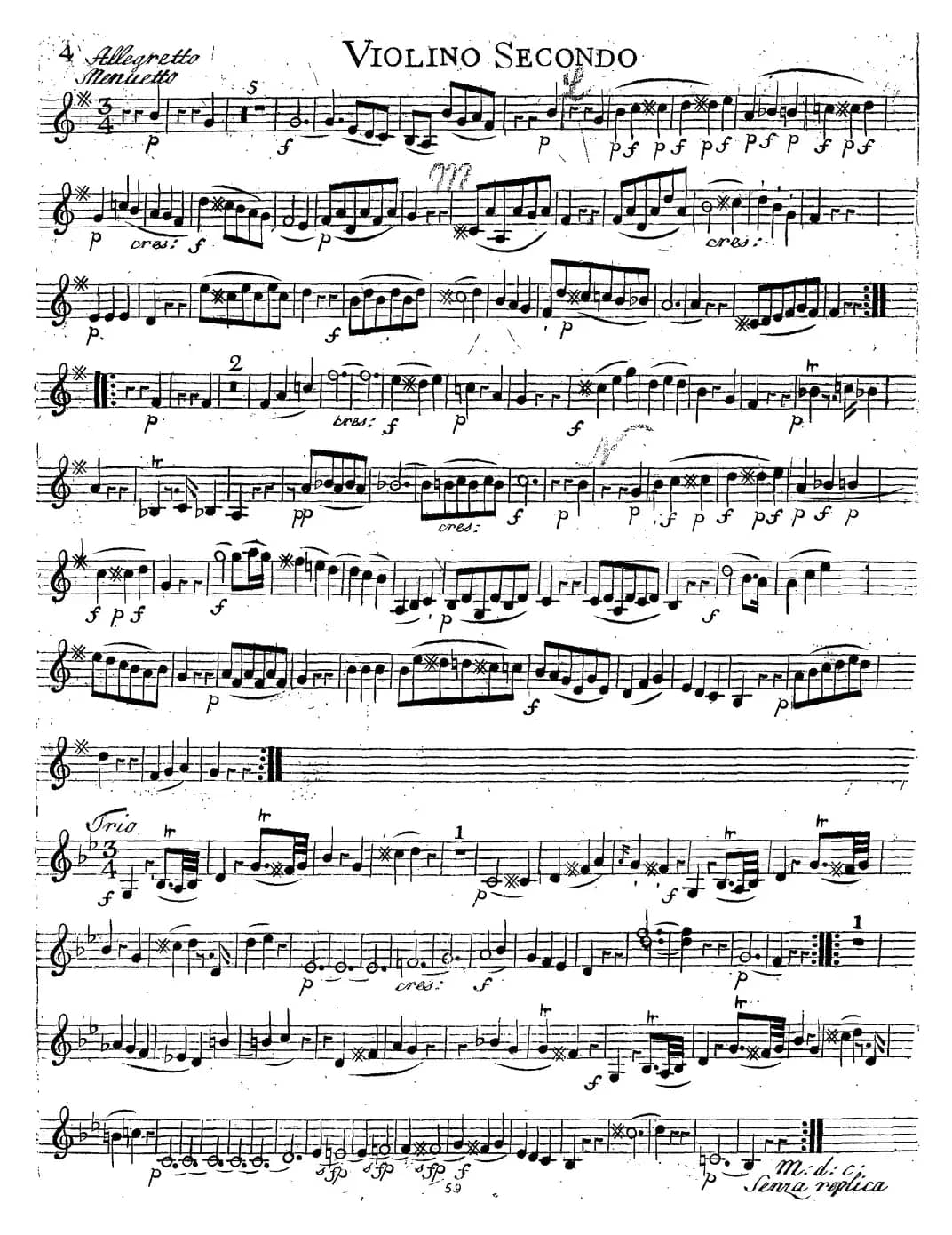 Mozart《Quartet No.14 in G Major,K.387》（Violin 2分谱）