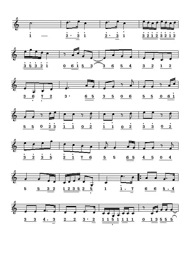 步步高（民乐名曲主旋律谱）