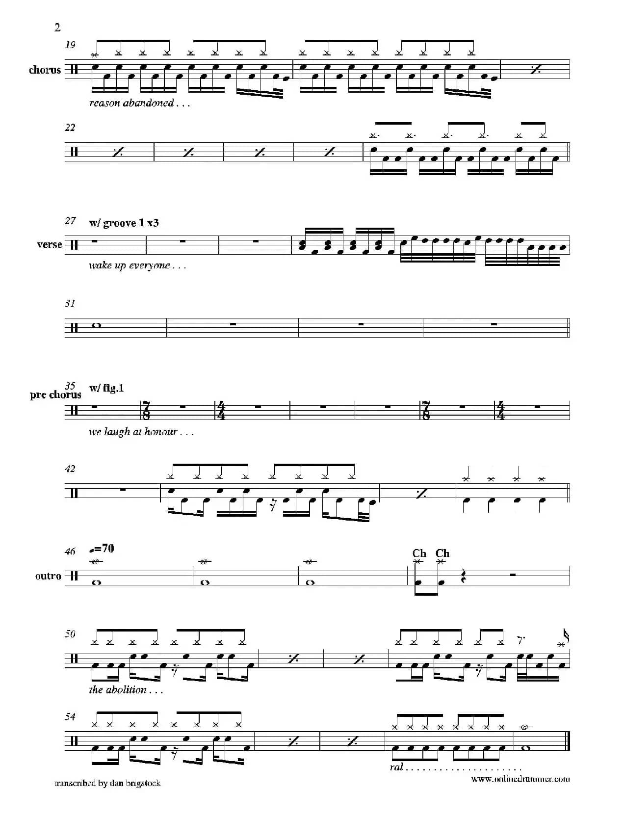 The Abolition of Man（鼓谱）