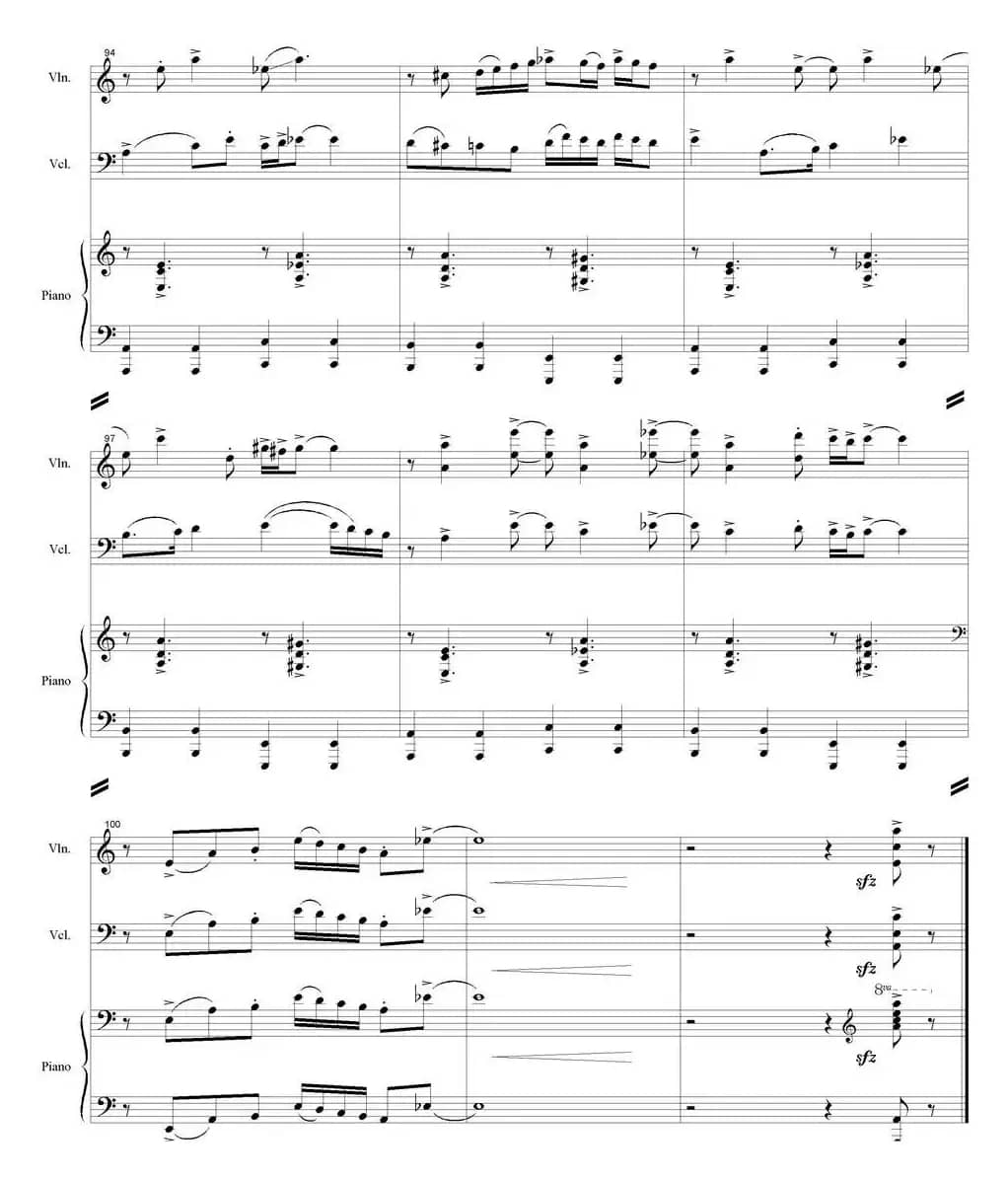 Ocehb（Autumn 秋天、小提琴+大提琴+钢琴伴奏）