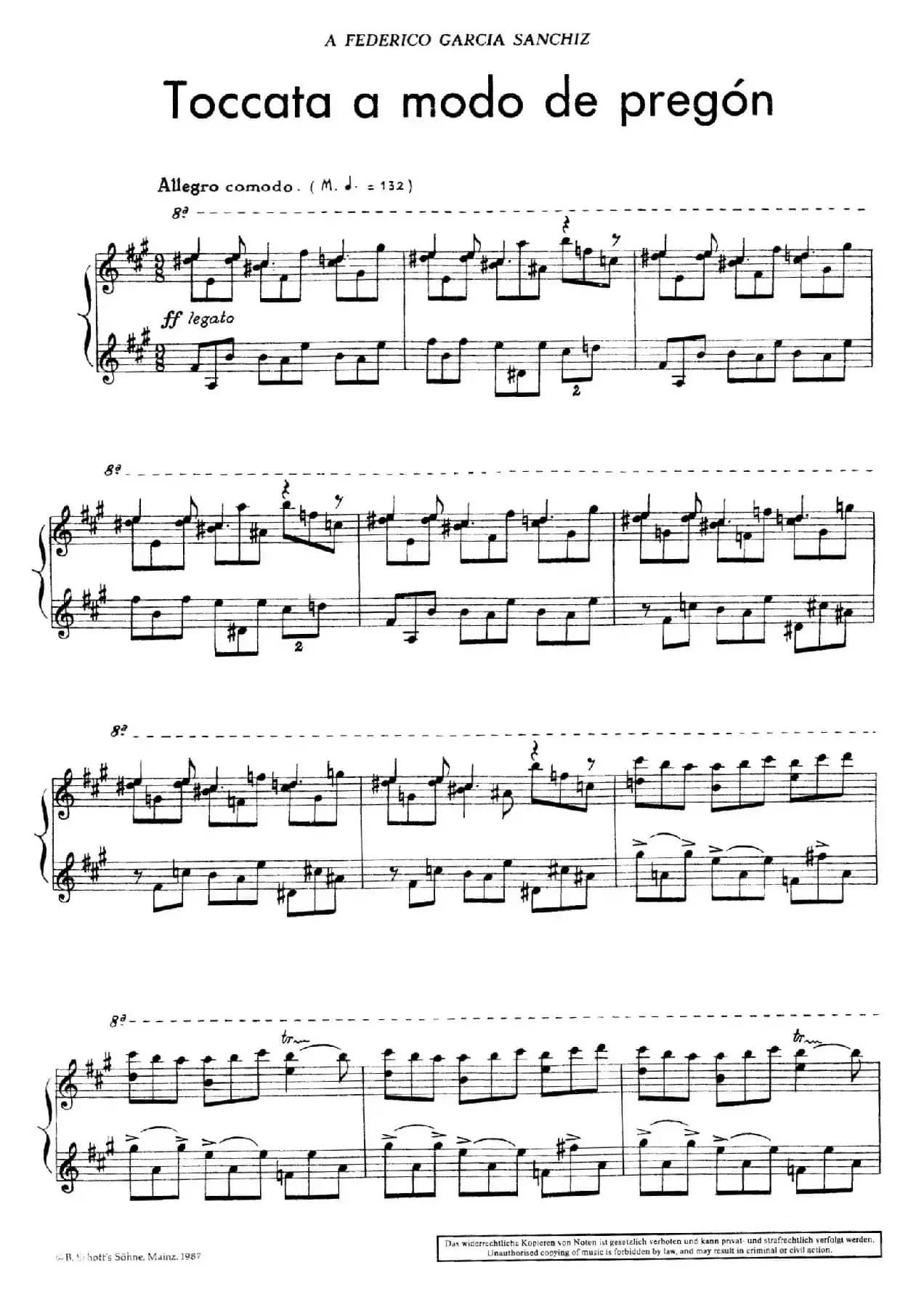 5首卡斯蒂利亚奏鸣曲（Toccata a modo de pregon）