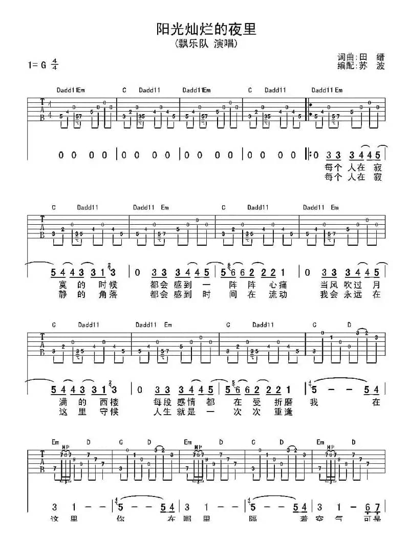 阳光灿烂的夜里