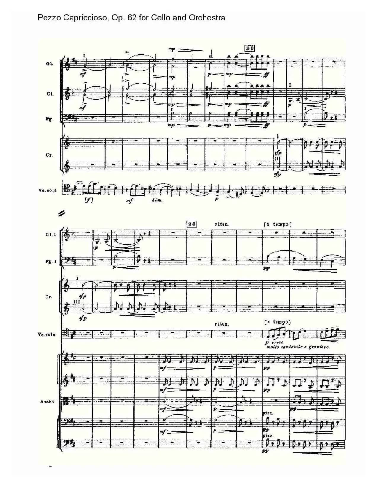 Pezzo Capriccioso, Op.62（大提琴与管弦乐）