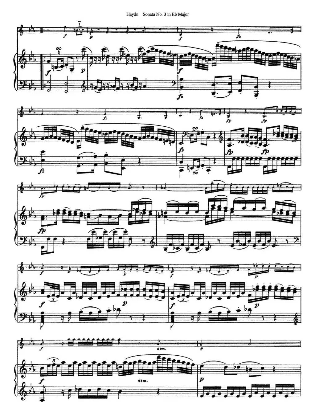 Violin Sonata No.3 in Eb Major（小提琴+钢琴伴奏）