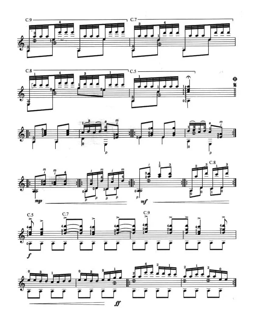 古典吉他考级七级中国乐曲（瑶族舞曲）