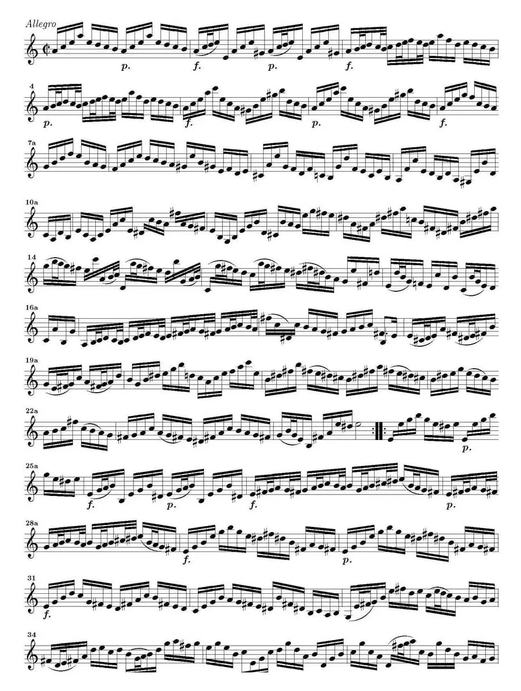 Bach Sonata BWV1003（无伴奏小提琴组曲）