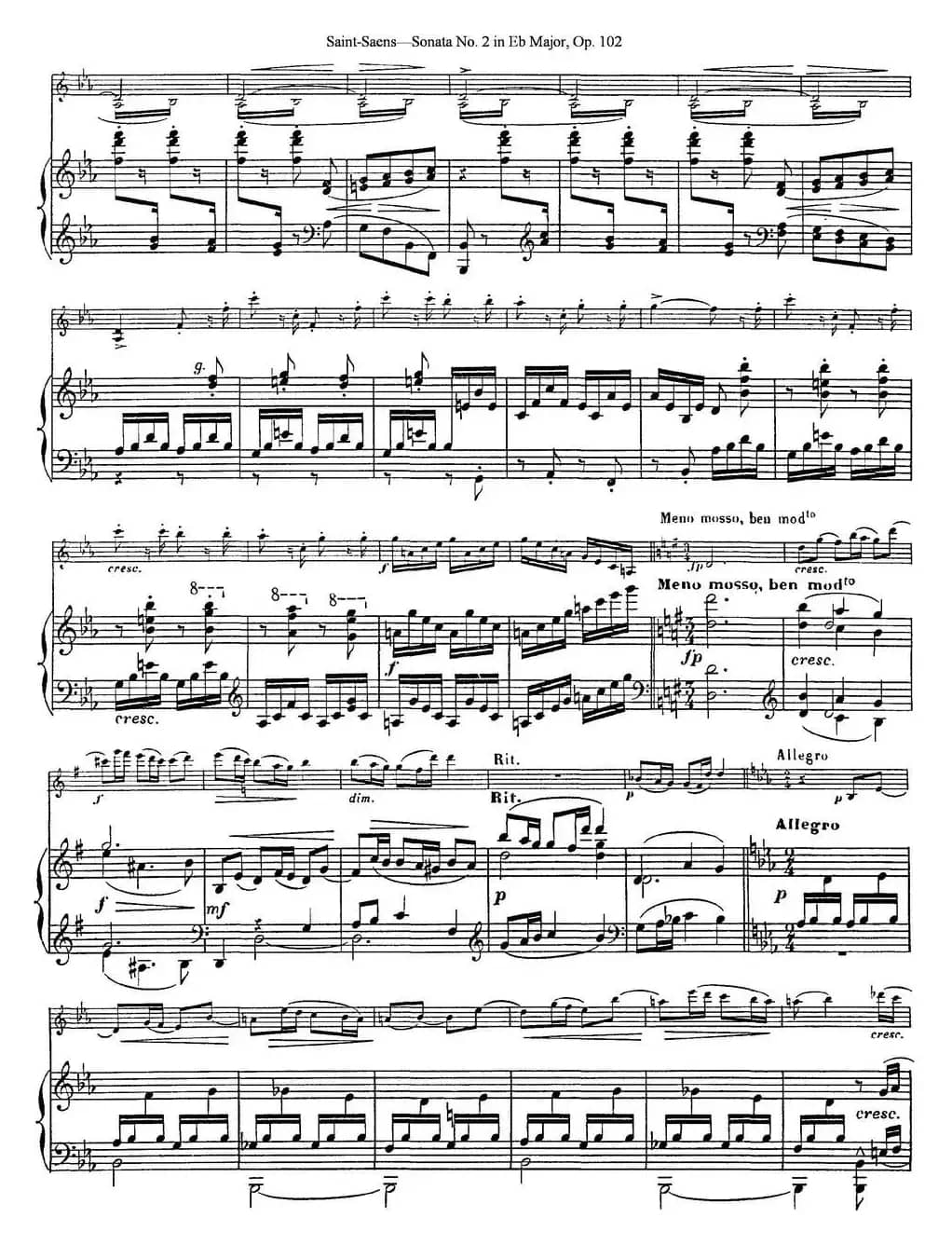 Violin Sonata No.2 in Eb Major Op.102（小提琴+钢琴伴奏）