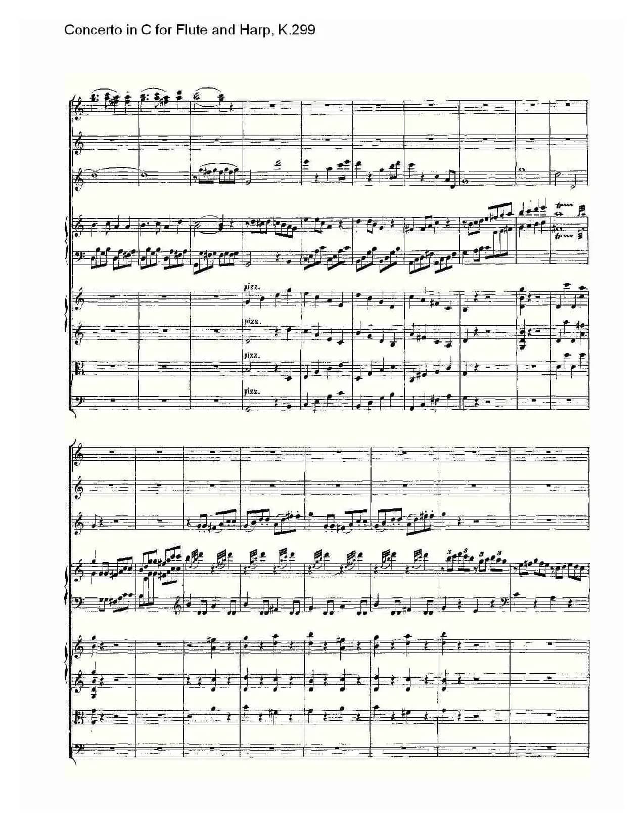 C调长笛与竖琴协奏曲, K.299（二）