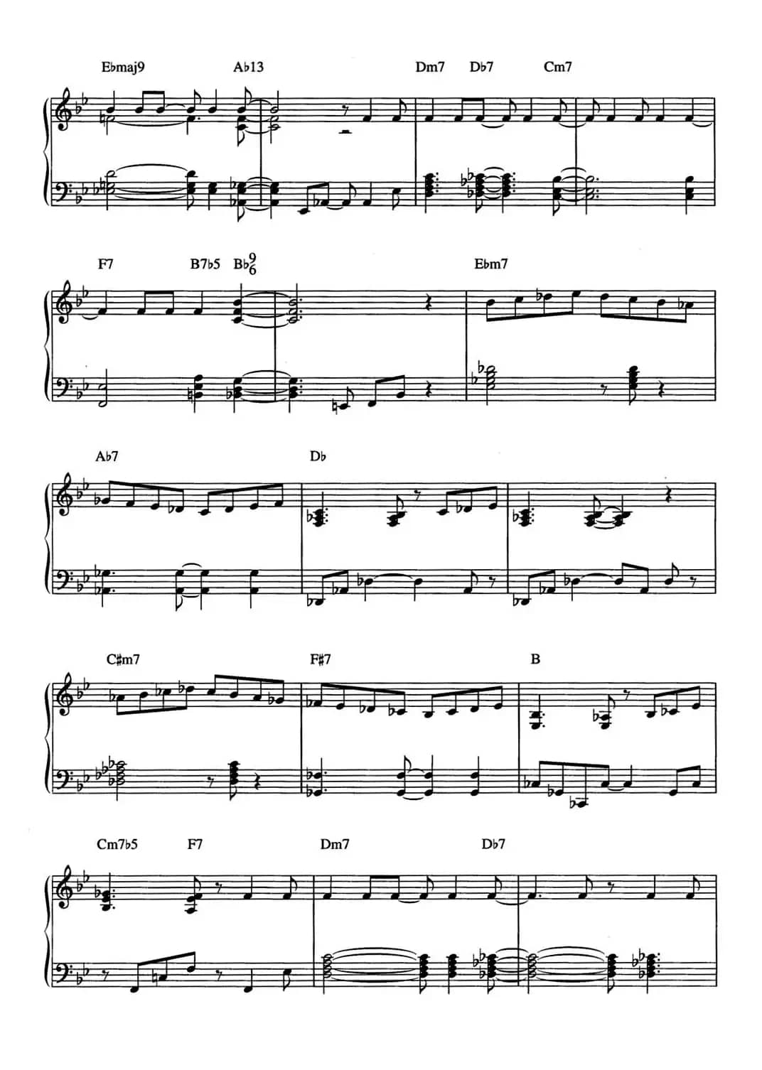 One Note Samba（samba de uma nota so）（爵士钢琴酒吧独奏钢琴谱）